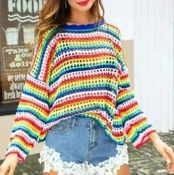 ALLISON Fishnet Sweater Top - Picture 1 of 7